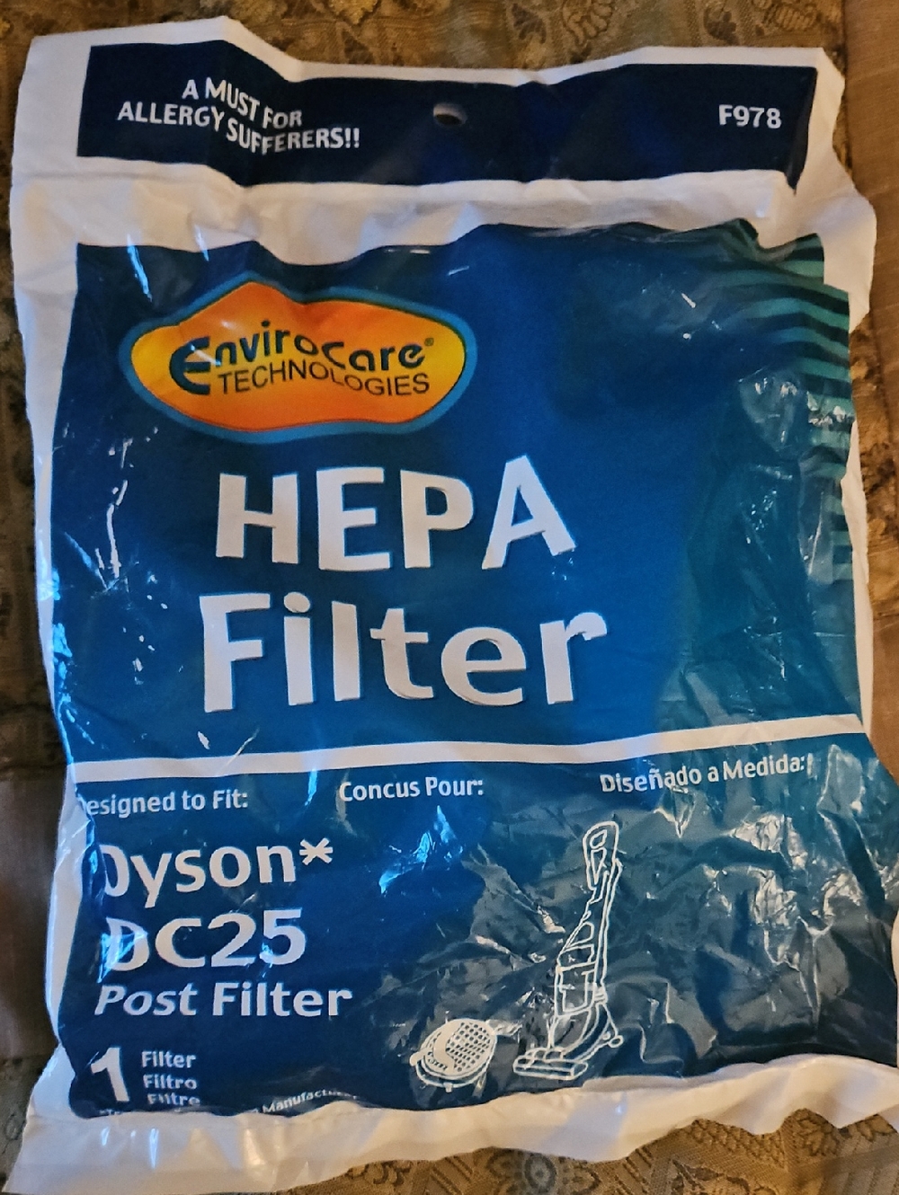 EnviroCare HEPA POST FILTER for Dyson DC25 -NEW IN PACK!!